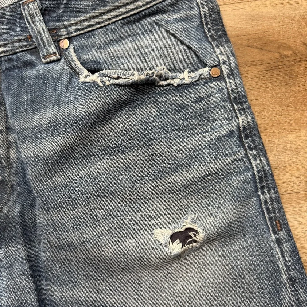 Diesel Darron Jeans Men 33x27 Blue Slim Tapered Distressed Dark Wash (Hemmed)